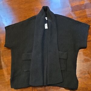 Aerie Chunky Knit Shawl Collar Poncho